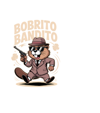Bobrito Bandito model negru pe tricou