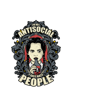 WEDNESDAY - Just hate people model negru pe tricou