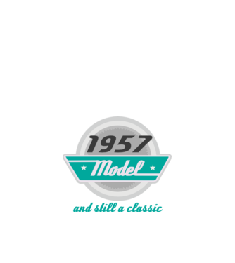 Model and still a classic - 1957 model albastru închis pe tricou