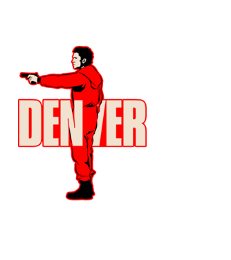 denver la casa de papel model negru pe tricou