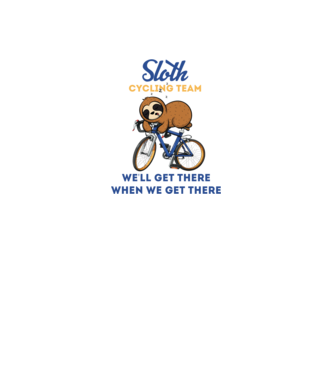 Sloth cycling team model alb pe tricou