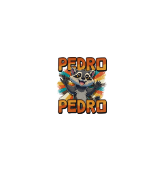 Retro Pedro model negru pe tricou