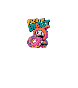 Feed the beast model alb pe tricou