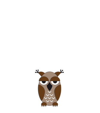 Owl model alb pe tricou
