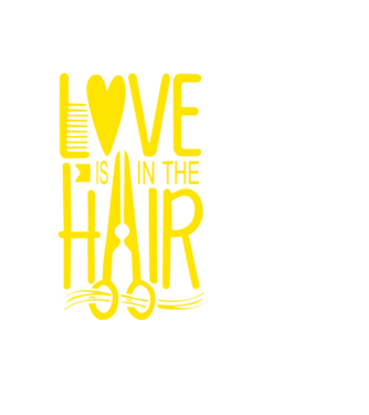 Love is in the hair model negru pe tricou