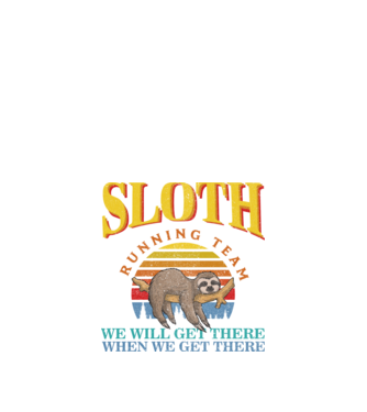 sloth running team retro model negru pe tricou