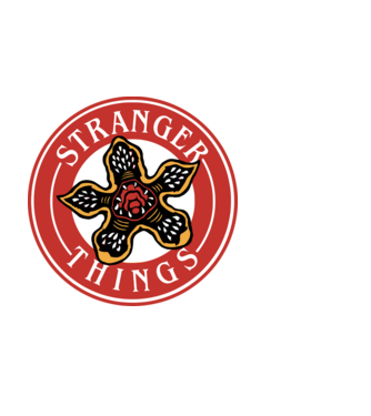 stranger things logo bucks model alb pe tricou