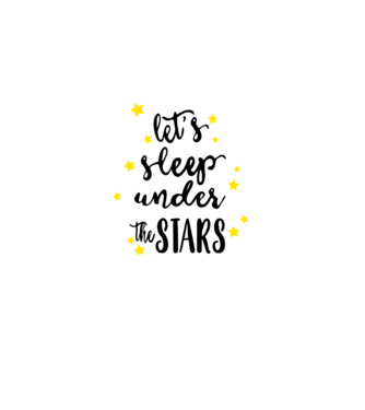 Lets sleep under the stars model alb pe tricou
