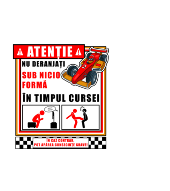 atenție model alb pe tricou