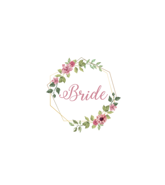 BRIDE pink floral model alb pe tricou