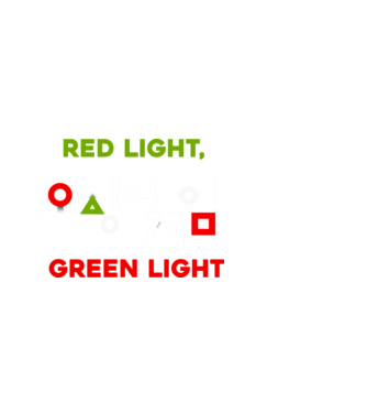 red light green light model negru pe tricou