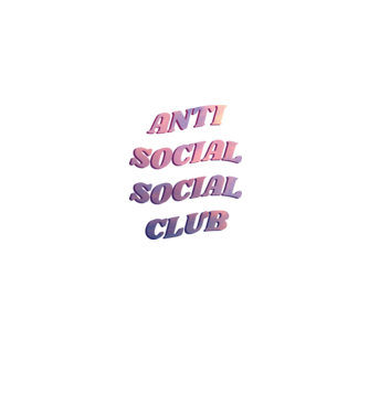 Anti social social club pink model albastru jeanși pe tricou