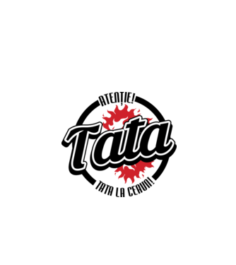 Atenție! Tata la ceaun! model alb pe tricou