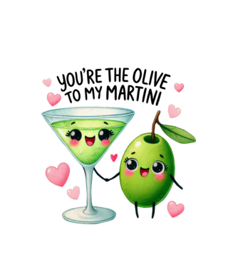 Olive to my Martini model alb pe tricou