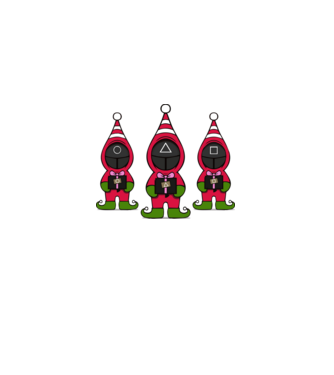 merry squid game model negru pe tricou
