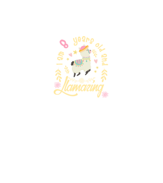 Birthday Llamazing 8 years old model negru pe tricou