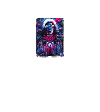 stranger things poster neon model negru pe tricou