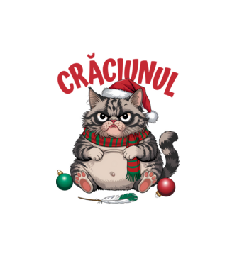 Am mâncat pasărea Crăciun pisică Negru model alb pe tricou
