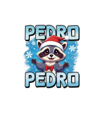 Pedro pedro retro xmas model alb pe tricou