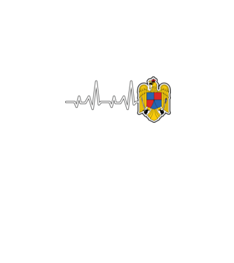 ROMANIA heartbeat model albastru jeanși pe tricou