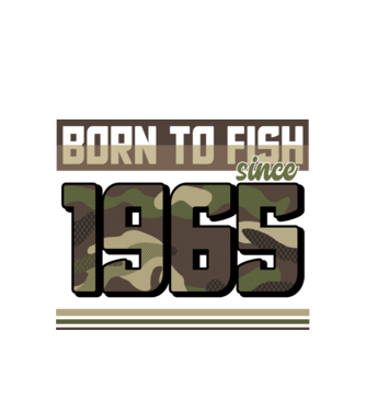 Born to fish since 1965 model alb pe tricou