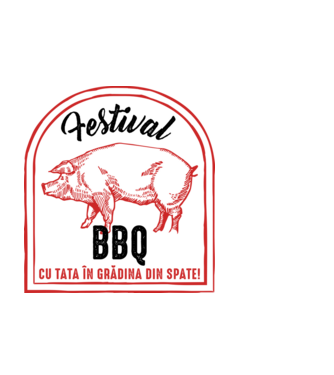Festival BBQ - cu tata în grădina din spate! model negru pe tricou