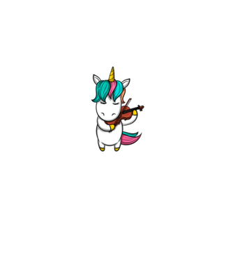 Unicorn Violin model gri pe tricou