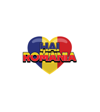 Romania heart model alb pe tricou