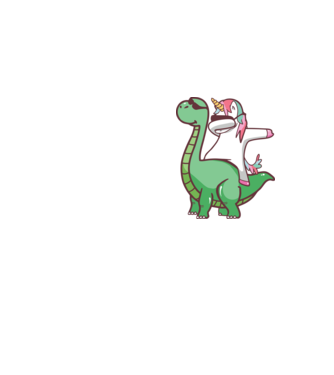Dinozaur dabunicorn model galben neon pe tricou