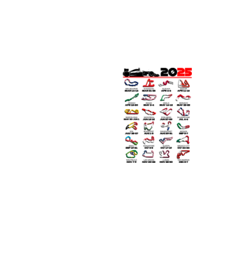 F1 calendar 2025 Alb model galben neon pe tricou