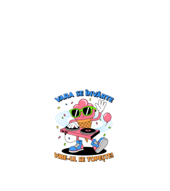 Vara se învârte model alb pe tricou