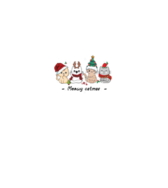 Meowy catmas 2 model alb pe tricou