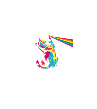 Pisica prismă model negru pe tricou