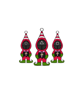 merry squid game model alb pe tricou