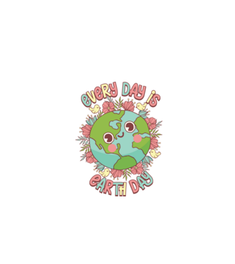 Every day is earth day cute model alb pe tricou