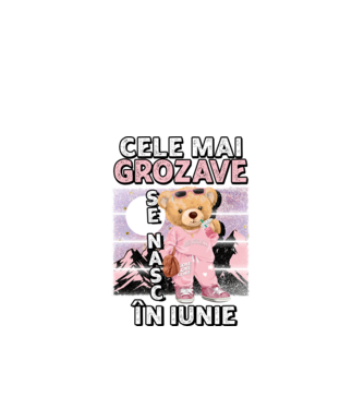 RETRO teddy fetişcană IUNIE model negru pe tricou