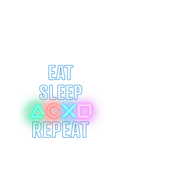 Eat sleep PS model alb pe tricou