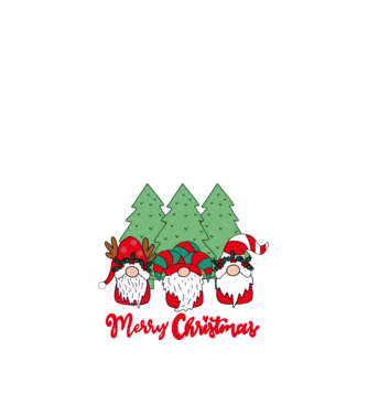 Merry christmas gnomes model negru pe tricou