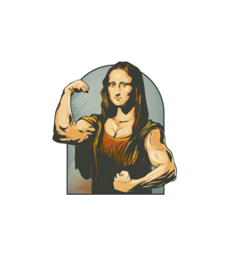Pumped Mona model alb pe tricou
