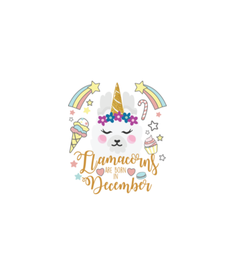 Llamacorns are born in December model alb pe tricou