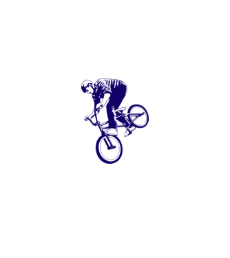 BMX stunt model albastru deschis pe tricou