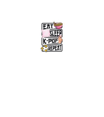 K-POP EAT SLEEP model alb pe tricou