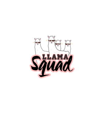 Llama squad model negru pe tricou