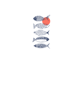 Fish model alb pe tricou