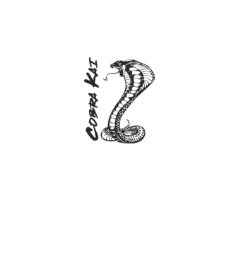 cobra kai black model alb pe tricou