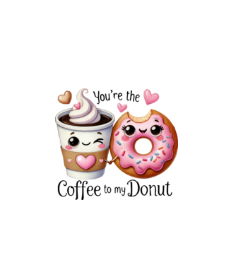 Coffee to my Donut model alb pe tricou