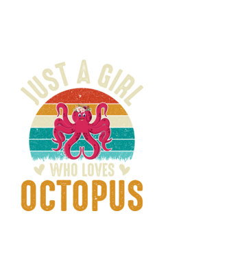 Octopus model alb pe tricou