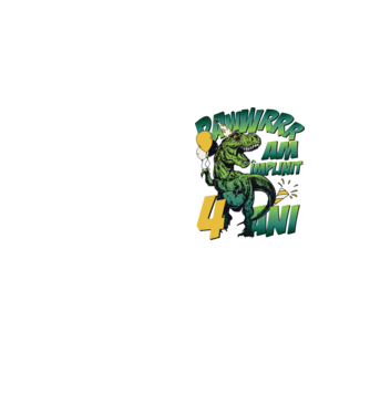 Rawr Am împlinit 4 ani model galben neon pe tricou