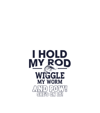 I hold my rod model alb pe tricou