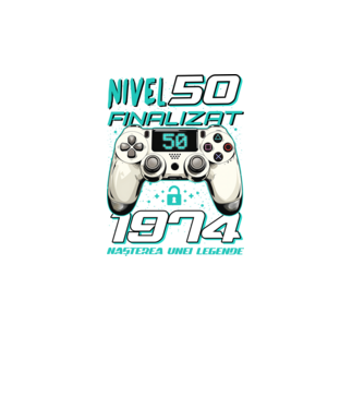 Nivel finalizat 50 1975 model negru pe tricou